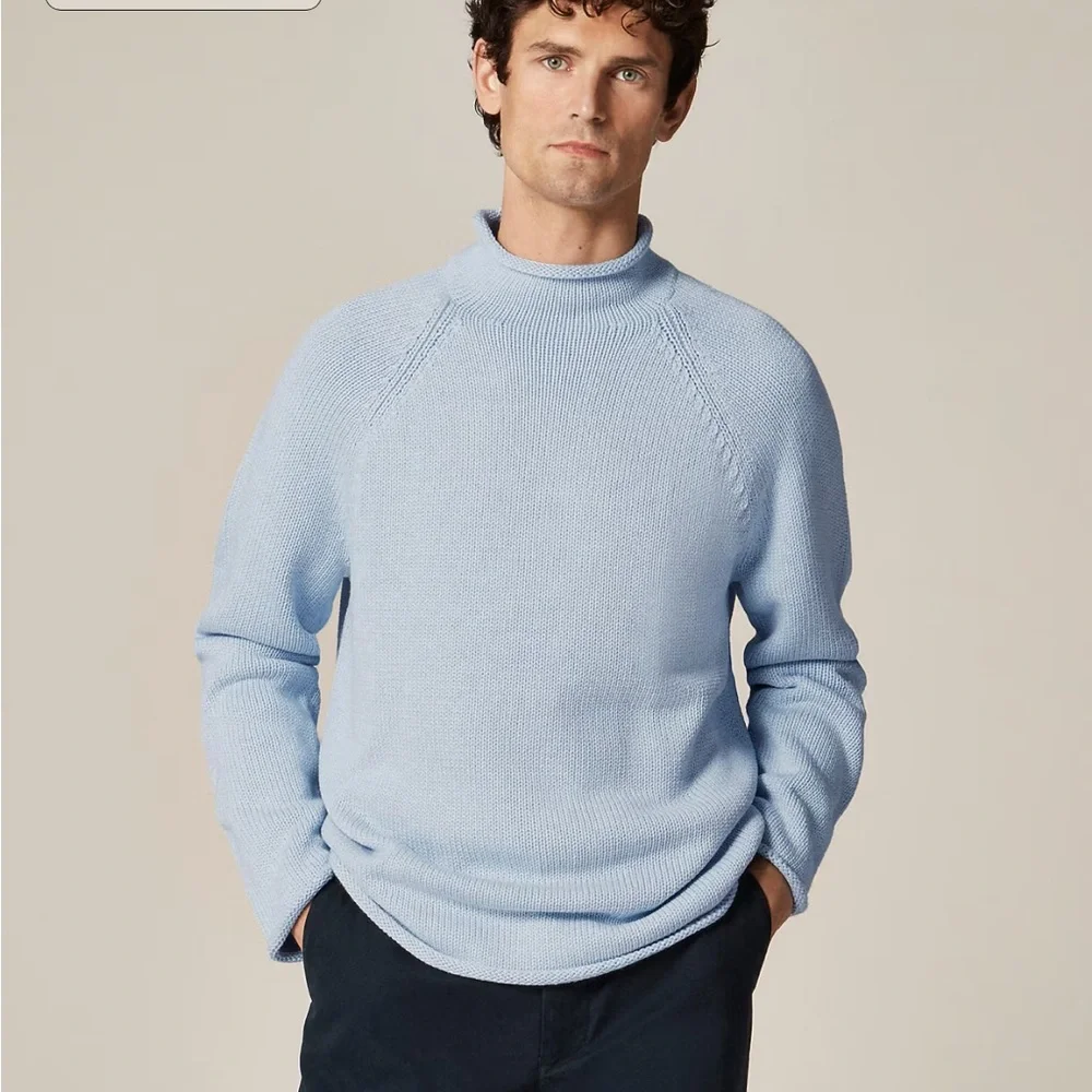 J crew heather sky 1988 Rollneck™ sweater in cotton